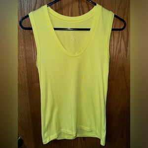 Lime Green Scoop Neck Women's Tank Top